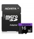 MEMORIA MICRO SDHC ADATA 16GB UHS-I U1 C/ADAPT (AUSDH16GUICL10-RA1)