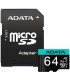 MEM MICRO SDXC ADATA 64GB UHS-I U3 V30S A2 C/A AUSDX64GUI3V30SA2-RA1