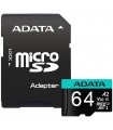 MEM MICRO SDXC ADATA 64GB UHS-I U3 V30S A2 C/A AUSDX64GUI3V30SA2-RA1