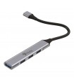 HUB MULTIPUERTO STYLOS 4 EN 1 USB TIPO C A 3 PUERTOS USB (STCBHUB42G)