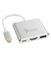 HUB MULTIPUERTO STYLOS 3 EN 1 HDMI 4K, USB 3.0, USB C (STCBHUB31S)