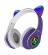 AUDIFONOS NECNON ON-EAR BT NBH-07 C/OREJAS LUZRGB  MANOS LIBRES MORADO