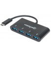 HUB USB C MANHATTAN A 4 PTOS V3.1 NEGRO 162746