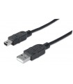CABLE MANHATTAN USB A MACHO - MINI B MACHO 1.8M NEGRO 333375