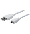 CABLE USB MANHATTAN V2.0 A-MICRO B 1.0M BLANCO 323987